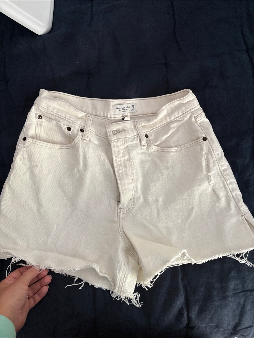 Abercrombie & Fitch Women’s Off-White Denim Cutoff Shorts